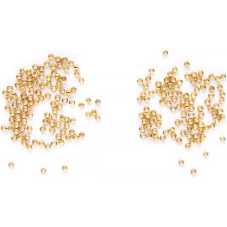 Knijpkralen, 200 stuks, goudkleurig – 2mm – DIY zelf sieraden maken – Kinderen en volwassenen