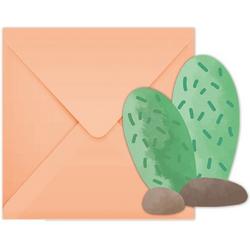   Uitnodigingen Cactus Met Envelop 6 Stuks