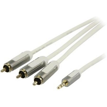 Profigold PROM3502 2m 3 x RCA 3.5mm Wit audio kabel