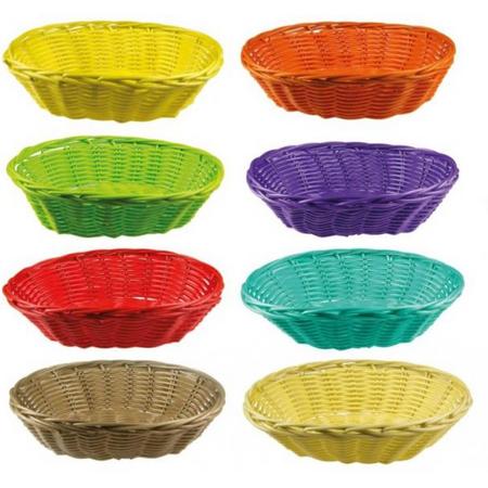 3 Colored Wicker Baskets 26 X 21 Cm