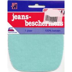 Pronty - jeans beschermers - 1 paar - 100% katoen - kniestukken - licht blauw