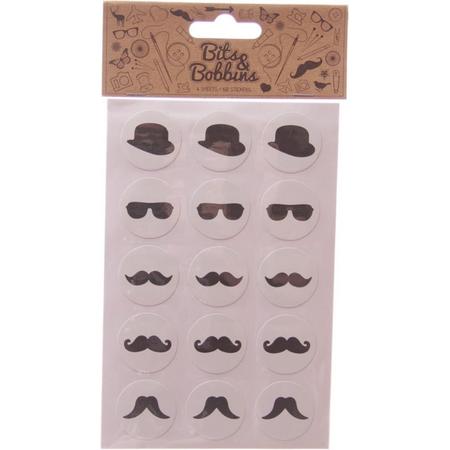 Moustache Stickers - 60 per pakje