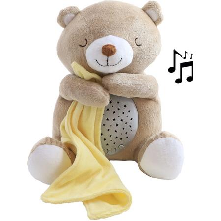 Teddybeer - Babyprojector - Slaapliedjes - Bruin - Hartslag knuffel - White Noise knuffel - Witte ruis - Wasbaar