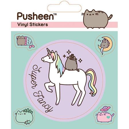 Pusheen Eenhoorn Vinylstickers (5 stuks) (Veelkleurig)