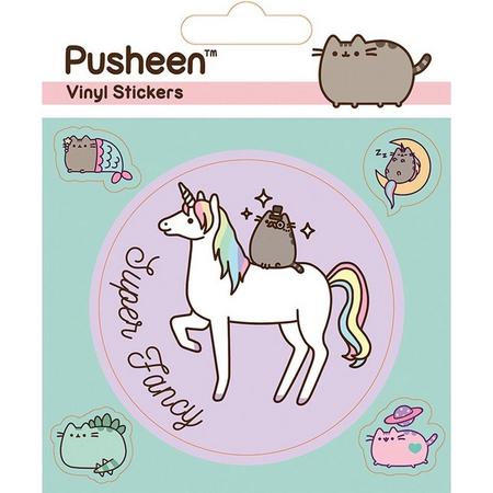 Pusheen Mythische Vinyl Stickers (Pakket van 5) (Roze/Grijs)
