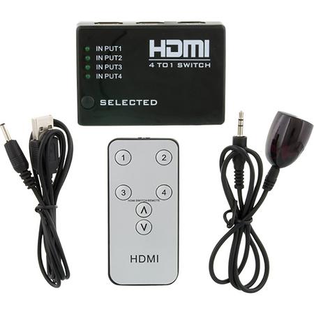 Q-LINK HDMI 4 to 1 switch met afstandsbediening