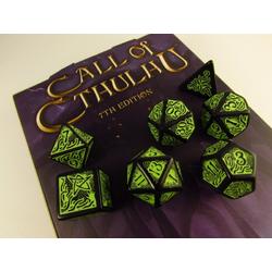 Call of Cthulhu 7th Edition Black & green Dice Set