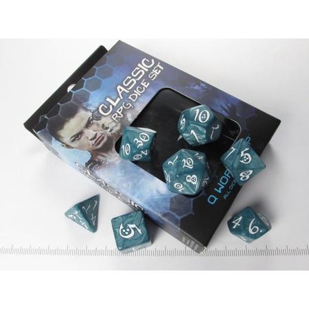 Classic RPG Stormy & White Dice Set