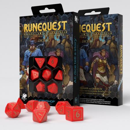 RuneQuest Red & Gold Dice Set  (Poly 7)