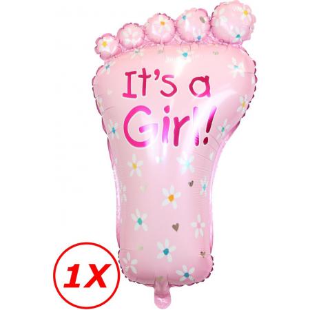 Hoera Een Meisje! Baby Shower Versiering Geboorte Gender Reveal Versiering Roze Helium Ballonnen – XL Formaat 80 Cm