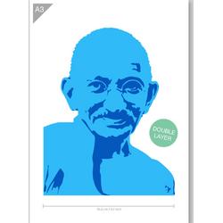 Mahatma Gandhi Sjabloon - 2 Lagen Kunststof Stencil - A3 29,7 x 42cm - Gandhi is 24,6 cm breed