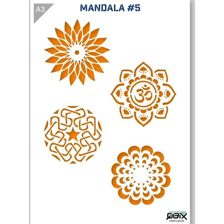 Mandala Sjabloon Kunststof A3 42 x 29,7 cm - Diameter per Mandala 12 cm