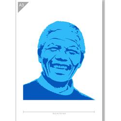 Nelson Mandela Sjabloon - 2 Lagen Kunststof Stencil - A3 29,7 x 42cm - Nelson is is 24,6 cm breed