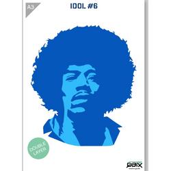 Sjabloon Jimi Hendrix Kunststof Stencil A3 42 x 29,7 cm - 2-laags