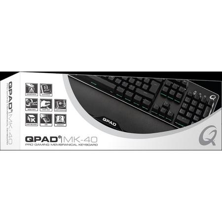 QPAD - MK-40 Pro Gaming Membranisch Toetsenbord, Aluminium, LED Achtergrondverlichting, AZERTY