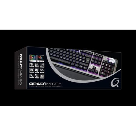 QPAD - MK95 Pro Gaming Mechanical Switchable switch Keyboard, with RGB backlit and Palmrest, Painting keycap, US International layout