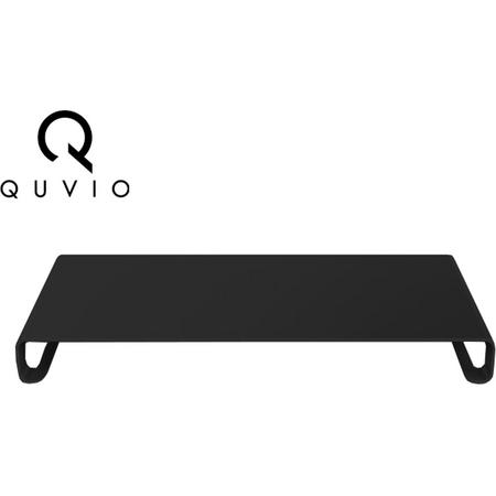 QUVIO Laptop verhoger aluminium Space Grey / Laptopstandaard / Mogelijkheid voor opbergen toetsenbord en muis - Zwart