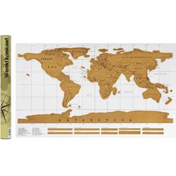 QUVIO Scratch Map Kras Wereldkaart - Wit - 88 x 52 cm