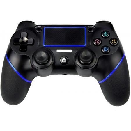QY PS4-controller – Bluetooth Wireless Double-Shock 4 Controller voor PlayStation 4 - zwart/blauw
