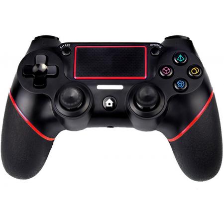 QY PS4-controller – Bluetooth Wireless Double-Shock 4 Controller voor PlayStation 4 - zwart/rood