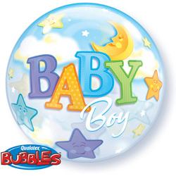 Baby Boy Moon Bubbles Ballon 56cm