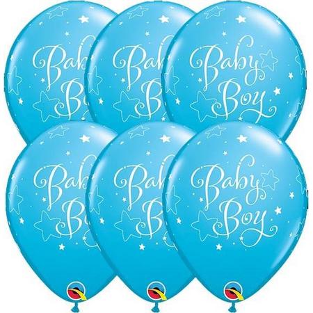 Ballonnen Baby Shower Baby Boy Blauw -  6 stuks
