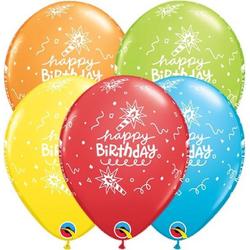 Ballonnen Happy Birthday Kaarsjes en Confetti - 6 stuks