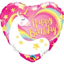 Folieballon Eenhoorn Happy Birthday