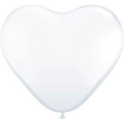 Hartballonnen XL Wit 90 cm - 2 stuks