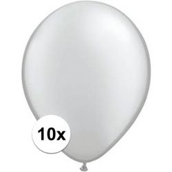   ballonnen metallic zilver 10 stuks