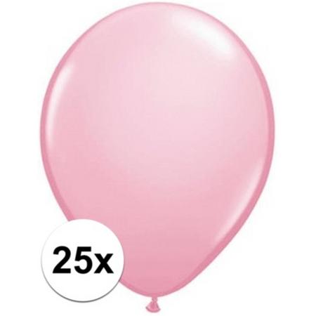 Qualatex ballonnen roze 25 stuks