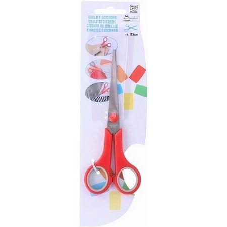 Quality Scissors Schaar Junior 17,5 Cm Staal/rubber Rood