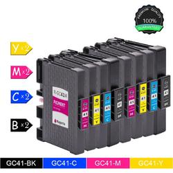 8-Pack GC41 GC41C GC41M GC41Y (8-Pack 2 Zwart 2 Cyan 2 Magenta 2 Geel) Inktcartridges Compatible voor Ricoh Aficio SG3100SNw, SG3110DN, SG3110DNw