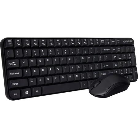 Qware - Office - draadloos - toetsenbord - muis - combo - Waterford - zwart - Qwerty