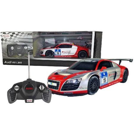 Audi R8 Lms Rc 1:18 Silver/red