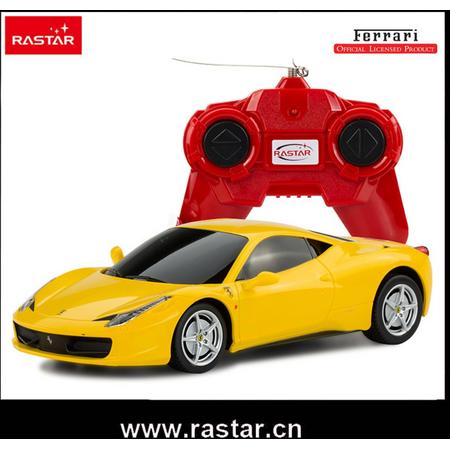 Rastar Bestuurbare auto Ferrari 458 Italia Geel - Schaal 1/24 - Bestuurbare Auto