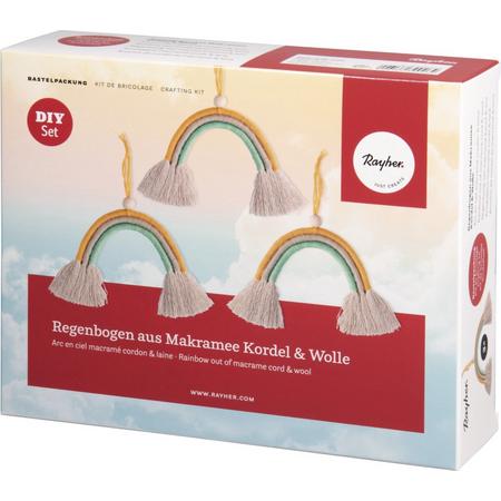 Macrame regenboog - 3 regenbogen - Macrame touw - Macrame pakket - Macrame zelf maken - Macrame - Knutselpakket volwassenen - Marcrame dromenvanger - kind - Knutselpakket voor volwassenen - Knutselpakket - Macrame pakket
