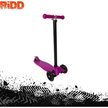 RiDD Kids Scooter - Stunt Scooter - Step - ABEC-7 - Vanaf 3 jaar - 2 Achterwielen met LED verlichting - RVS Rem - Pink - Roze