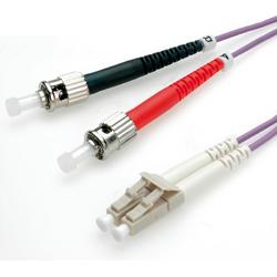 ROLINE 50/125µm LC/ST OM4 10m 10m LC ST Violet Glasvezel kabel