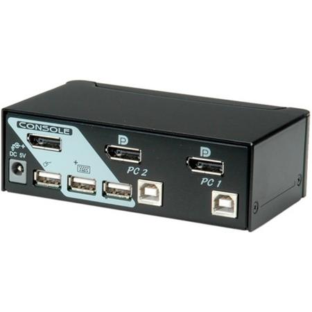 ROLINE DisplayPort USB 2.0 KVM Switch, 1 User - 2 PC