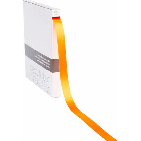Lint satijn Oranje MEDIUM (15mm x 100m) Kleur: Oranje