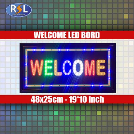 Resal Homeware RGB/LED Welcome Bord 48x25cm - Zwart 8295