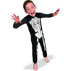 RUBIES FRANCE - Klassiek zwart en wit skelet pak voor kinderen - 122/128 (7-8 jaar) - Kinderkostuums