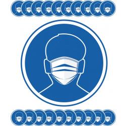 RX Goods® 20 Stuks Mondkapje Verplicht Stickers Corona & Coronavirus – Waarschuwingssticker – Bescherming – Covid-19 – 1. 50 M uit elkaar