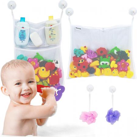 Speelgoedzakken voor Badkameraccessoires – Badkamer Orangiser voor Badspeeltjes – Badspeelgoed tas