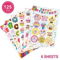 Rainbecom - Happy Birthday Stickers - Cadeaustickers - Verjaardag- 125 Stickers