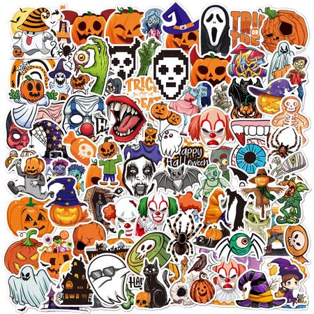 Rainbecom - Skate Stickers 100 Stuks - Halloween - VSCO Esthetische Stickers - Waterdicht - Anti-Zon- Versier je Spullen