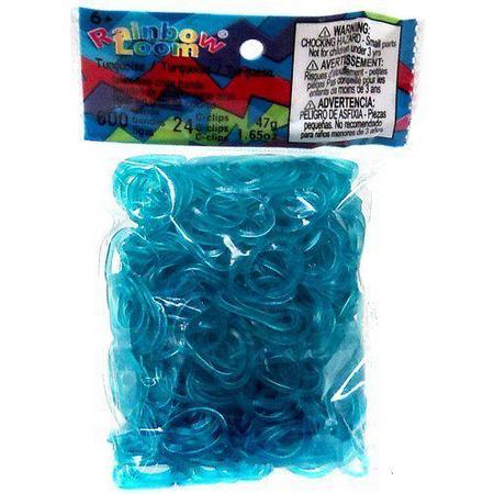 Rainbow Loom Elastiekjes - Turquoise Jelly Bandjes - 600 stuks