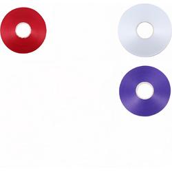 3 Platte rollen cadeaulint/krullint/ballonlint - 5 mm. - 50 meter - Rood/Wit/Blauw - In blisterverpakking