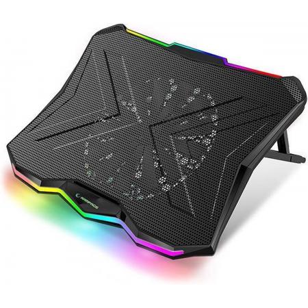 Rampage AD-RC8 Showy Cooling Pad – Laptop Koeler – RGB verlichting – tot 17.3 Inch